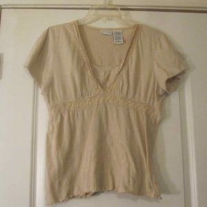 White Stag Stretch Light Tan SS Top Sz.Small